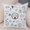 Coffee Time Cushion Cover Colorful Stacked Cup Design Polyester Bedroom Decor Throw Pillow Case