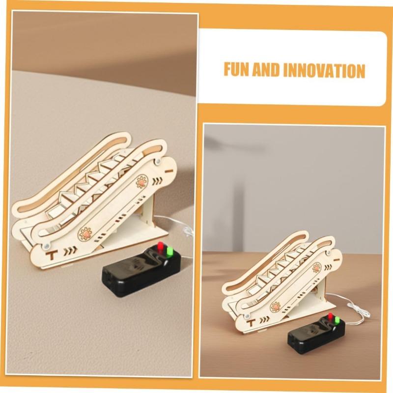 Escalator Model Mechanical Elevator Puzzle Model Building Kits Small Elevator Model Elevator Lift Elevator Model Puzzles Stem Motor Beige