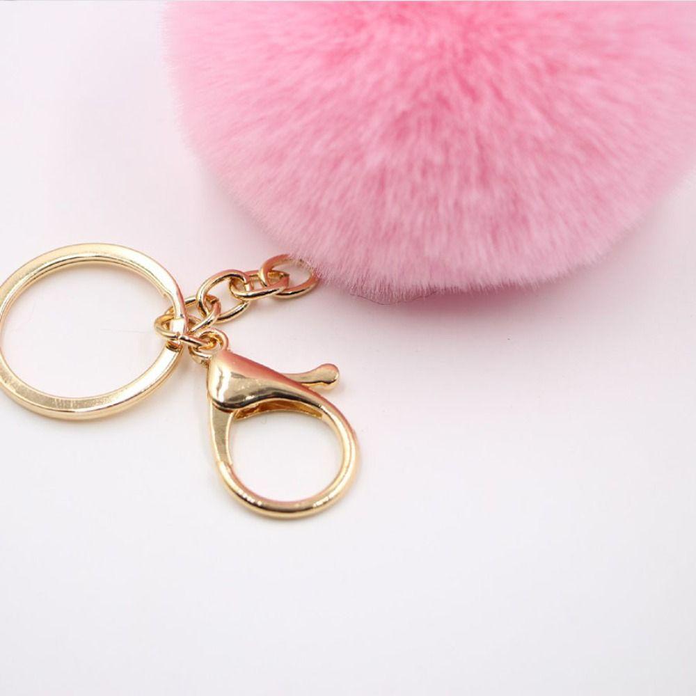 Bag Pendant Handbag Charms Pom Fluffy Key Chains Car Keyring Fur Ball Keychain Key Holder