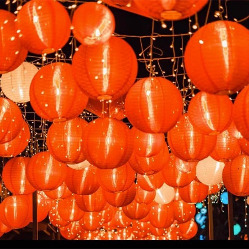 Lampshade Hanging Lantern Ball Waterproof Multicolor Chinese Lanterns Round Lantern  Mid Autumn