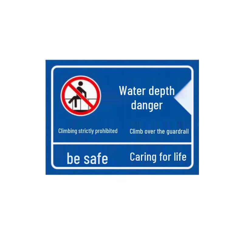 Rectangular PVC Deep Water Danger Warning Sign