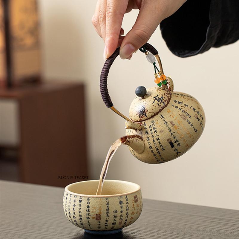 100ml Chinese Ceramic Teapot Handmade Ball Hole Filter Tea Pot Beauty Tea Infuser Small Capacity Kettle Travel Teaware Gifts