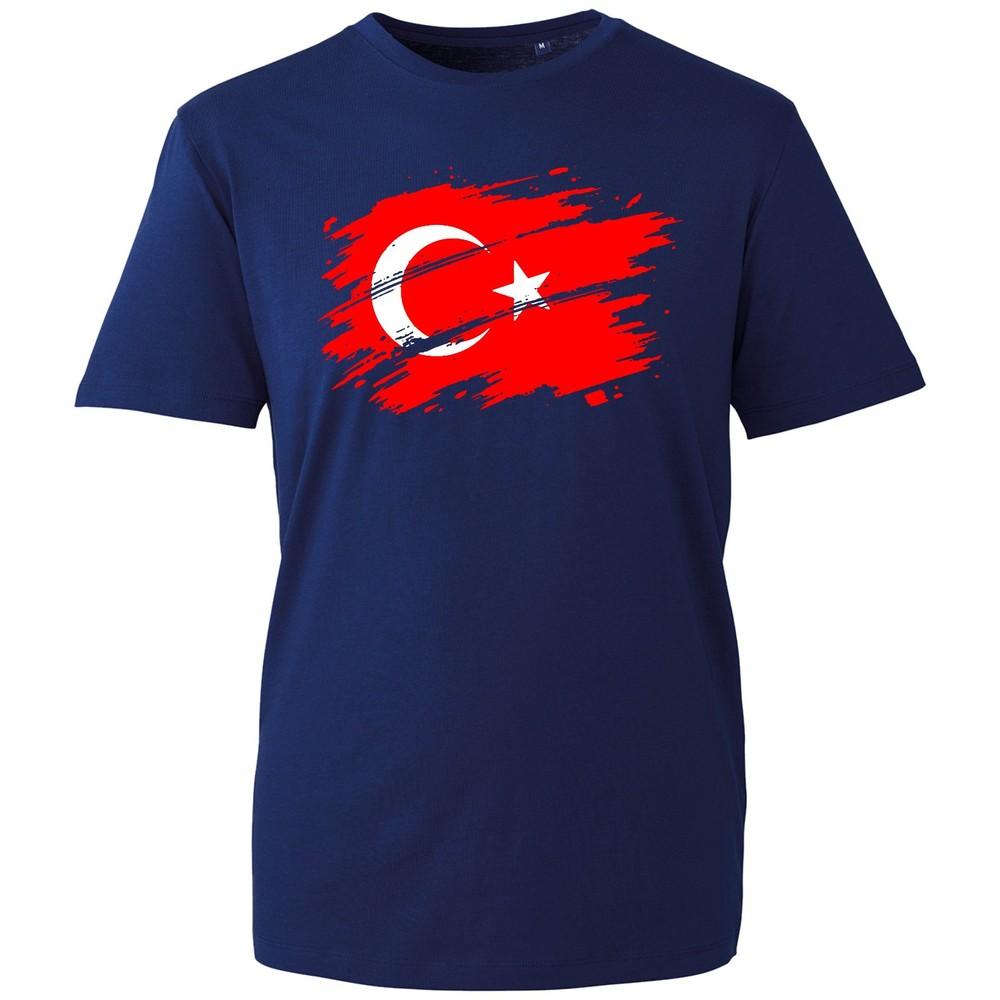Turkey Flag T Shirt Unisex Turkey Printed Black Cotton Graphic Tee Souvenir Top S