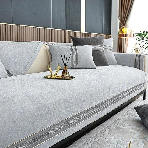 

Шенилловый коврик для дивана Четыре сезона Универсальный Простой Серый Салфетка для дивана Обернутая Подушка для сиденья Чехол Полотенце для спинки Наволочки для дома 70x70cm