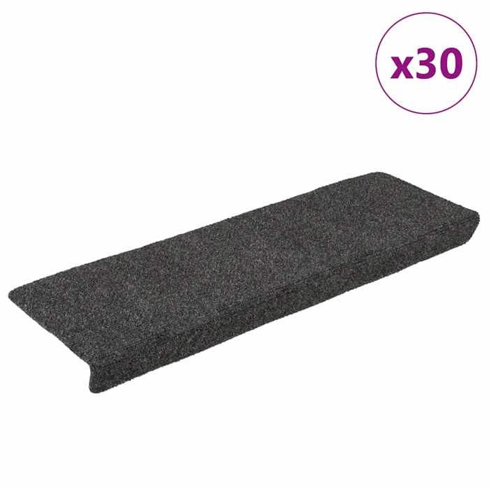 VidaXL Self-adhesive Stair Treads 30 Pieces 65 X 21 X 4 Cm Anthracite Rectangular Edge 3365699
