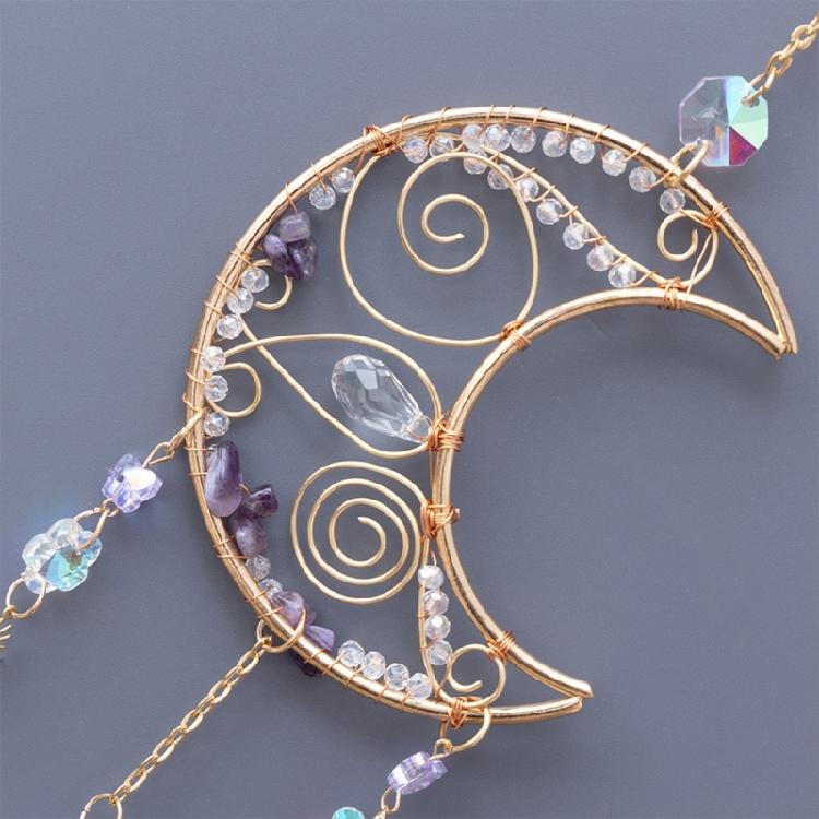 Moon Love Heart Charm Dreamcatcher Garden Window Decorations Crystal Pendant