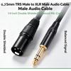 Cabo Duplamente Blindado 6,35mm TRS Macho para XLR Macho, Linha de Áudio Balanceada 1/4" para Mixer Amplificador de Microfone