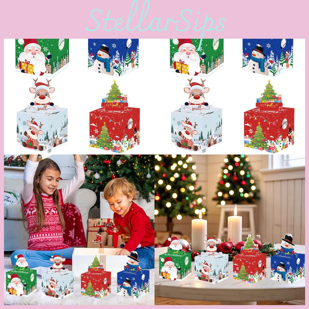 Themed Christmas Santa Claus Snowman Pattern Money Storage Box Party Props Decor