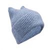 Warm Cat Ear Knitted Hat Solid Color Beanies Hat Ear-Protecting Wool Hat  Ear Protection Hat
