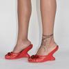 Mode Damen Sommer Keilabsätze Mesh Schuhe Für Damen Blume Runde Zehenpartie Slipper Aushöhlen Hochhackige Sandalen Mujer Party Hochzeit Pumps
