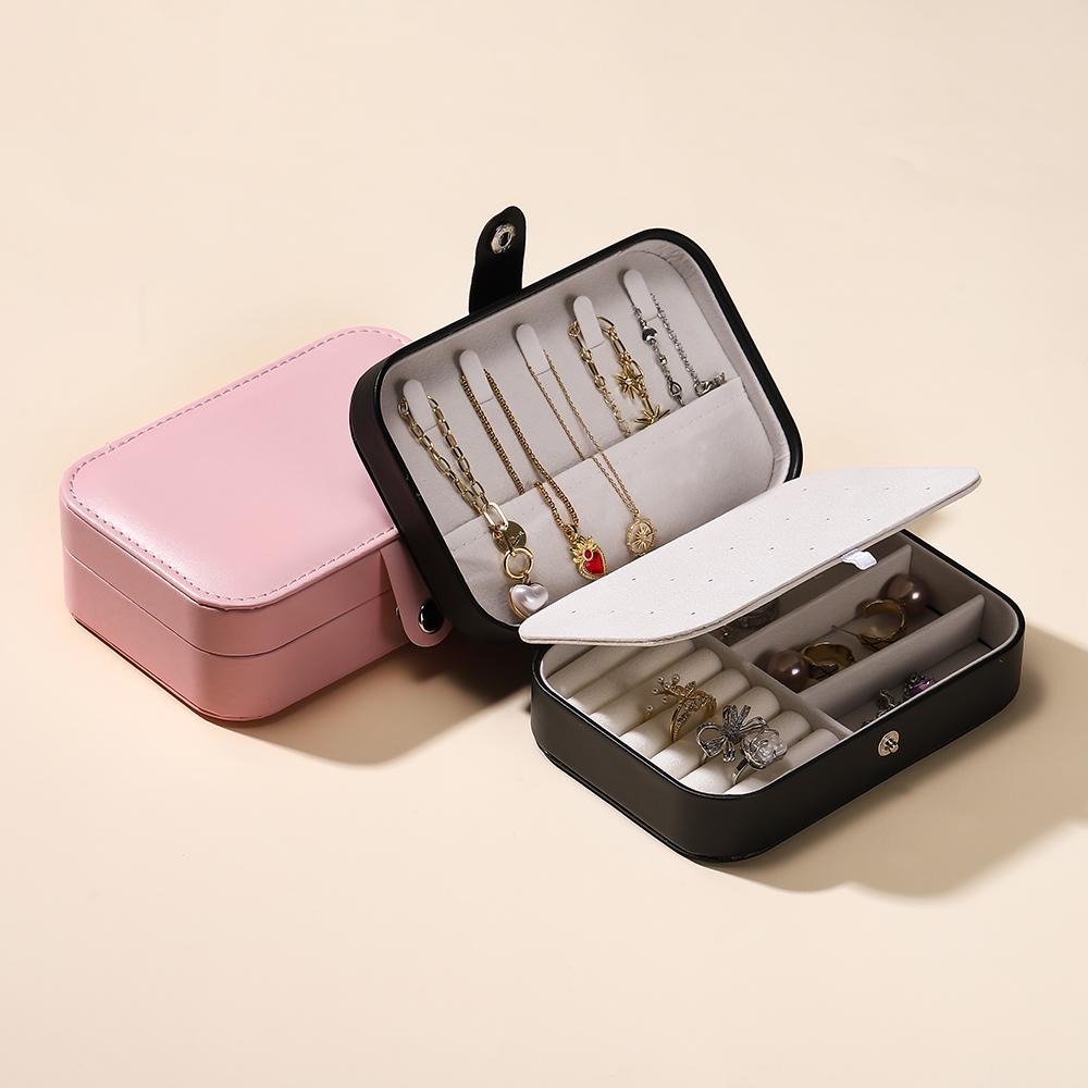 Double-Layer Jewelry Storage Box Portable Travel Jewelry Holder Organizer Storage Display Ring Necklace Earrings Bracelet Stand