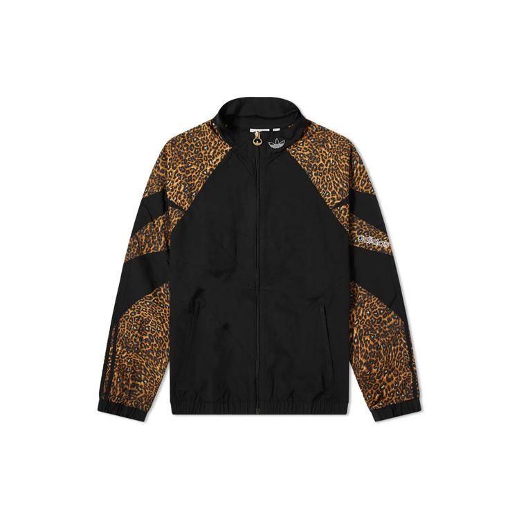 

Adidas Оригинальная лоскутная спортивная куртка с животным принтом трилистника, мужская верхняя одежда, черная H06733