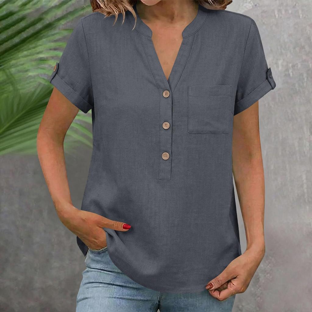 Women's Knit  Short-Sleeve Top Casual Comfortable  Blouse