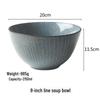 ZISIZ Gestreifte Keramik 8-Zoll Suppenschüssel (Unvollkommen)