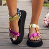 Fashion Casual Slippers Large Size Girls Sandals 2025 Summer Flat Women's Shoes Hemp Rope Set Foot Beach Sandals Outdoor Footwear