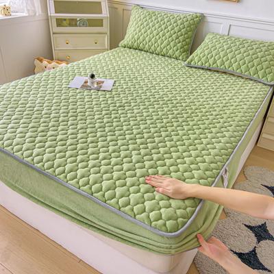 Single Piece Milk Velvet Cotton Fitted Sheet Queen King Size Bed Thickened Bedspread New Winter Fleece Mattress Protector Cover