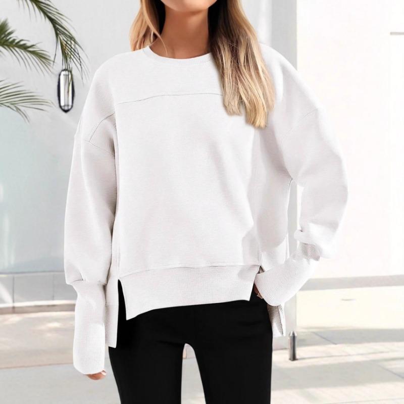 Women S Casual Solid Color Long Sleeve Pullover Hooded Sweatshirt