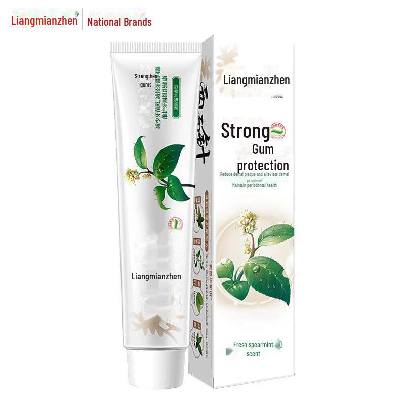 Liangmianzhen Herbal Toothpaste: Gum Protection, Relieves Bleeding, Swelling, Pain, Removes Yellow Stains, Fluoride-free, 105g/200g.