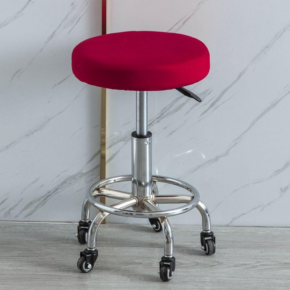 Chairs Accessories Elastic Round Chair Cover Solid Color Thickened Chair Cushion Cover Household Comfortable Bar Stool Sleeve