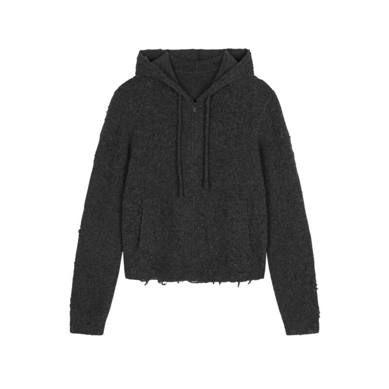 JNBY 2024 Winter Hooded Wool Blend Knit Sweater