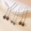 Halloween Silver Skeleton Ear Thread Earrings Spooky Skull Dangle Drop Fashion Gift for Women Girls Costume Party Jewelry
