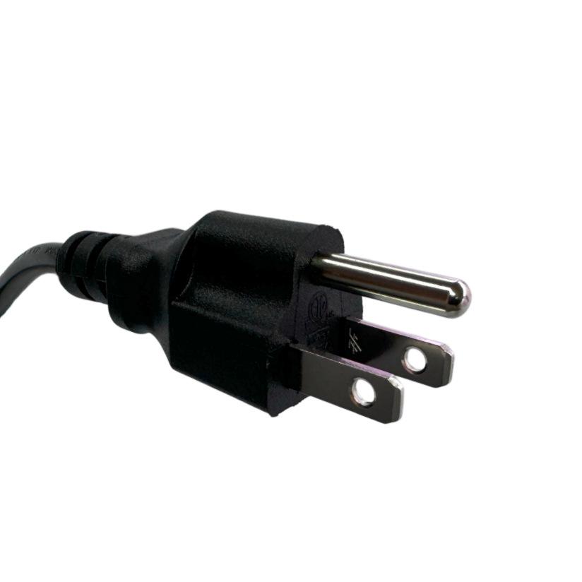 Black 2m ETL Cloverleaf Power Cord, 18AWG, US 3-Prong to C13.