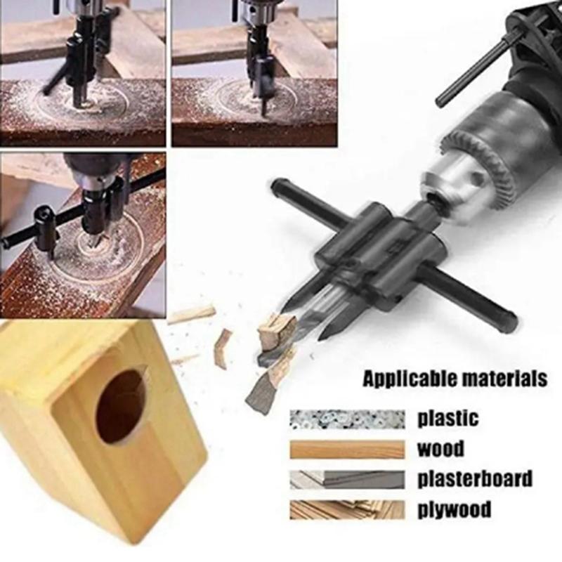 A96I-Woodworking Opener Adjustable Wood Circle Hole Cutting Diameter Saw Cutter Tool Drill Bit Hole Punching Tools