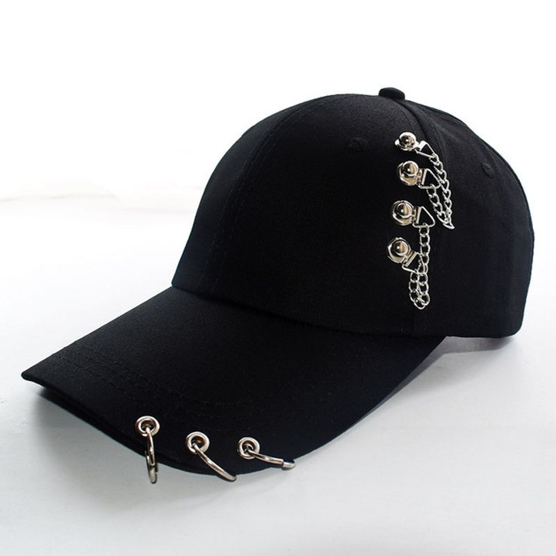 

Outdoor Sport Baseball Cap Spring Summer Chain Hoop Sun Hats black Free size 55-59cm
