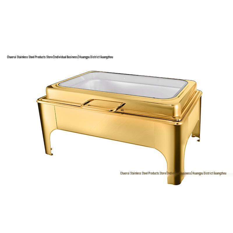 Stainless Steel Electric Buffet Stove with Hydraulic Flip Cover for Heat Preservation