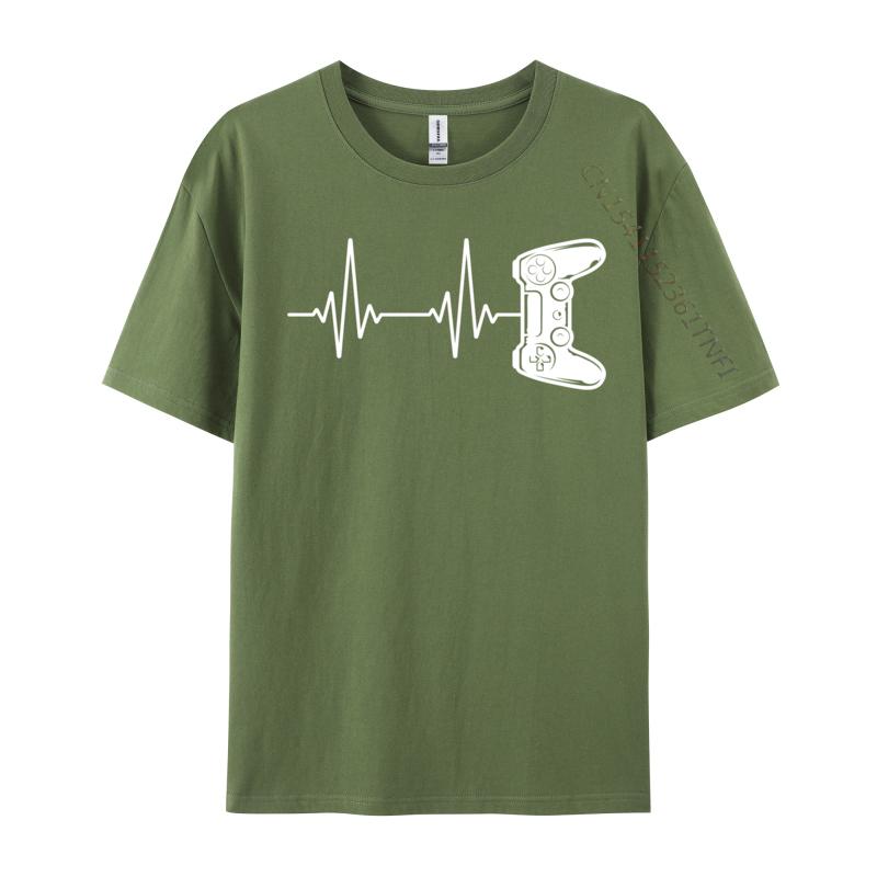 Gaming Controller Gamer Video Game Heartbeat Tops Tees Gamer Heartbeat Video Game Lover Unisex Tshirt Slim Fit T Shirts Hip Hop