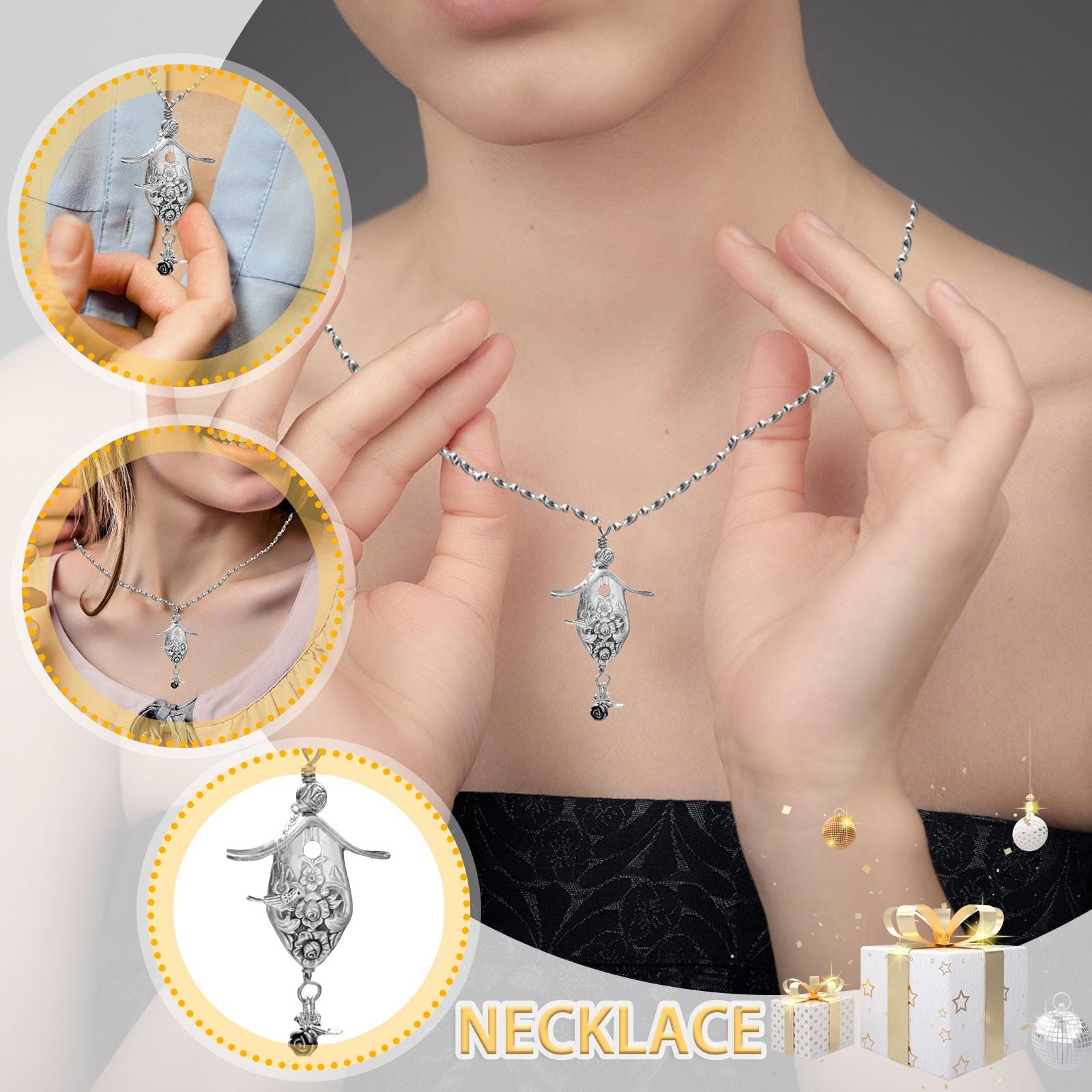 

Ожерелье «Скворечник», подвеска из столового серебра «Магнолия 1951», винтажное ожерелье из ложки ручной работы для любителей птиц и коллекционеров ювелирных изделий One Size