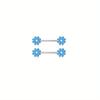 2pc Stainless Steel Flower Drop Oil Straight Nail Kitten Zircon Body Piercing Nipple Ring Jewelry