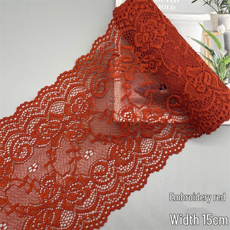 15cm Colorful Soft Elastic Lace Trim for Lingerie and Skirt Hem