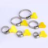 5 Pcs 8-44mm Adjustable Yellow Plastic Handle Hand Twist Hose Clamps Worm Driving Stainless Steel Pipe Clips For Tube