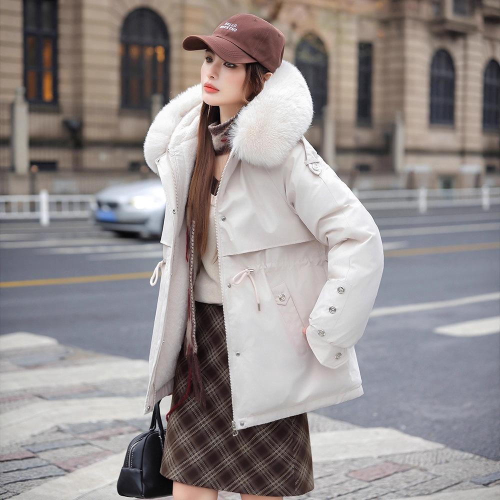 Fleece and thicker pie overcome women's medium and long winter cotton-padded clothes, winter new cotton-padded jackets, fashion cotton-padded jackets