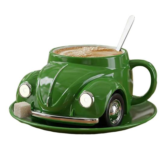 Beetle Shaped Coffee Mug Handmade Resin Beetle Tea Cup Home Office Decor Coffee Mug Gift for Car Fans Beetle Lovers