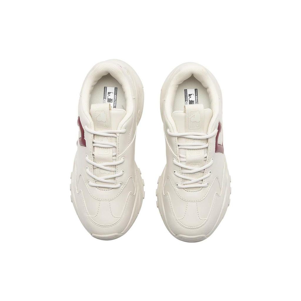 MLB Big Ball Chunky Synthetikleder Gummi Bequem Vielseitig Rutschfest Abriebfest Niedrig geschnitten Dad Shoes Unisex Sneaker Weiß 3ASHBCW3N-45WHS