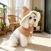 Soft Puppy Knitted Hat Autumn Winter Cat Woolen Hat Pet Button Knit Scarf Hat  Spring Festival