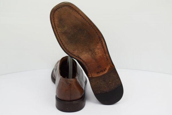 Vintage 80s-90s Spain / MEZLAN Handmade Leather U-Tip Dress Shoes Brown /9M / 26.5-27.0cm/(USED)