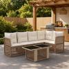 Garden Sofa Set 6 pcs Beige Poly Rattan
