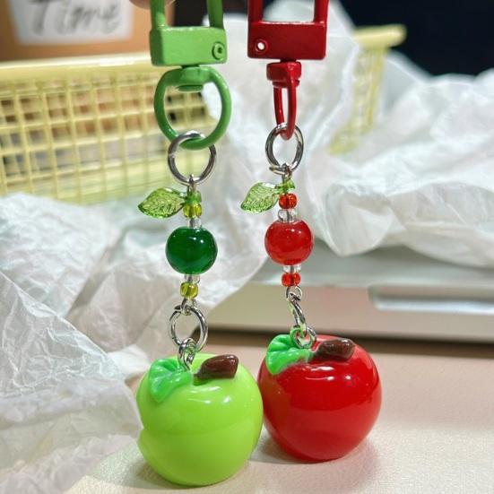 Keychain 3D Fruit Shape Keychain Pendant Red Green Fruit Charm Key Holder Mobile Phone Bag Hanging Ornament