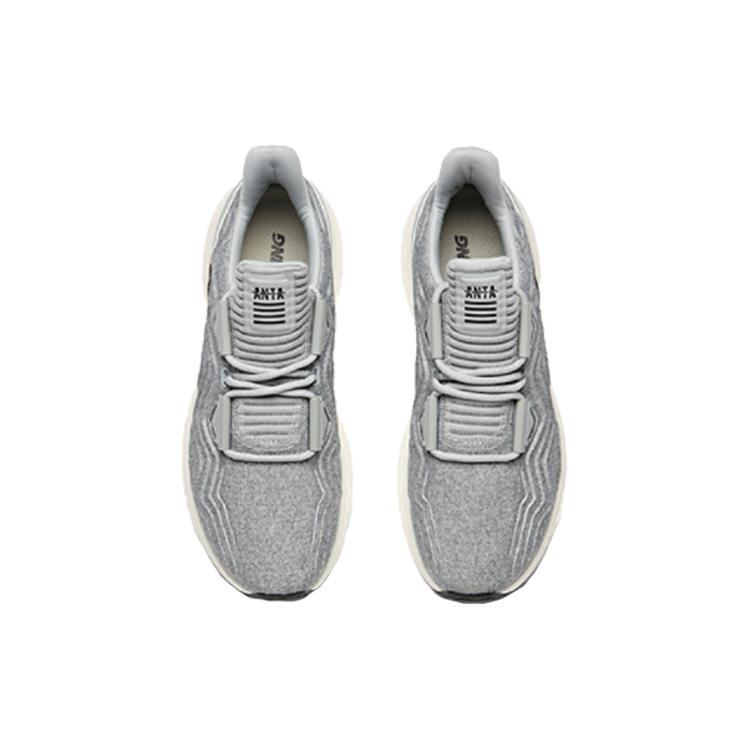 Anta Comfortable Slip Resistant Abrasion Resistant Breathable Cushioning Low top Running Shoes Men's Gray Black 91915531-1