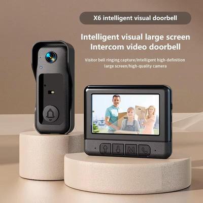 2.4G WiFi Video Dørtelefon 4,3-tommer Hjemmesikkerhed Smart Dørklokke Duplex Intercom Infrarød Nattesyn Smart Dørspion X6