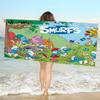 Cartoon Cute S-Smurfs Microfiber Blanket Quick Drying Beach Towels Oversized Printing Super Absorbent Pool Towel Blanket