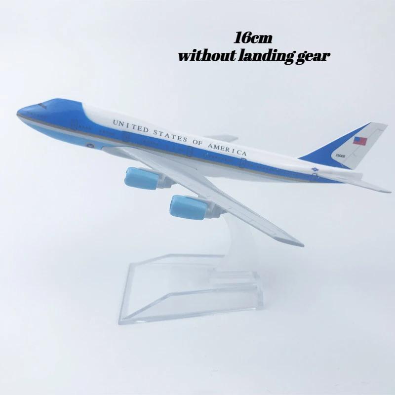 

16/20CM Alloy Aircraft United States Air Force One B747 Airlines Plane Models With Landing Gear Kids Gifts Collection Aircraft Toy білий