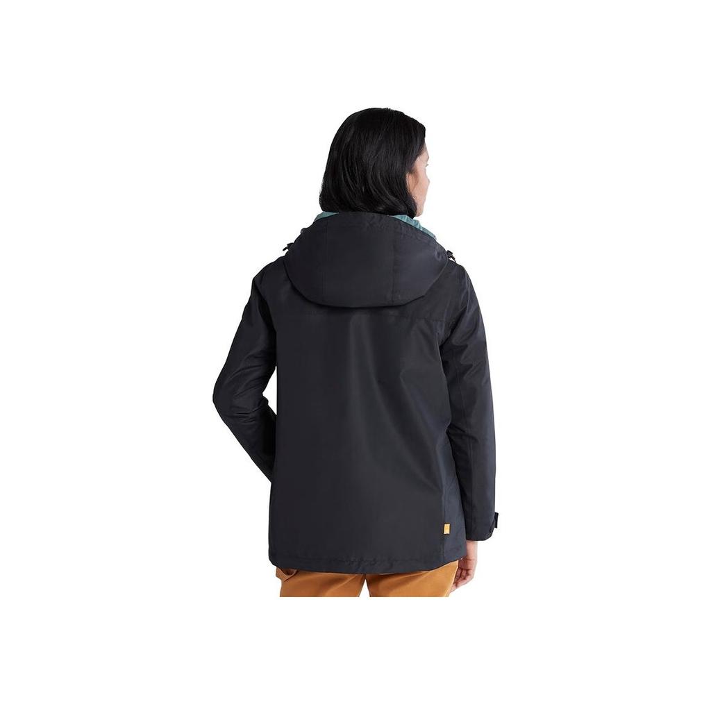 Timberland Solid Color Hooded Zip Three-In-One Jacket Women Jackets Black A63TN-001