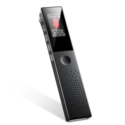 Kompakter Voice-IC-Rekorder für 64 GB, großer 3072 kbps Sound, ENC, doppelte Rauschunterdrückung, variable Geschwindigkeit, AB-Passwort, MP3, geeignet für Aufnahmen, inklusive Kopfhörern