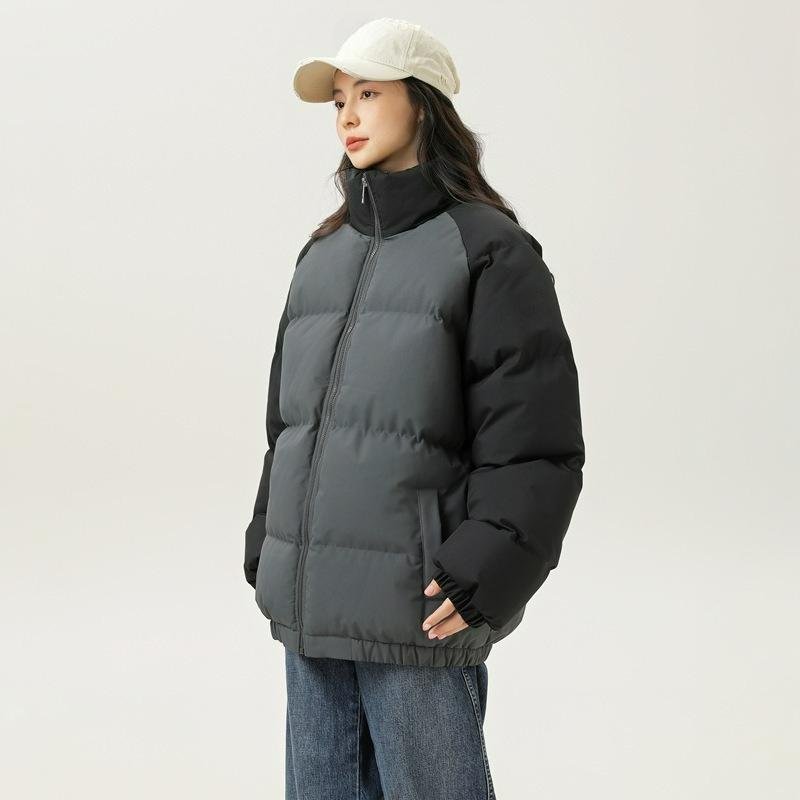 Cotton-padded Clothes for Men and Women with The Same Style In Winter, Stand-up Collar, Windproof, Thickened Cotton-padded Clothes, Color Matching