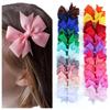 24 pièces/ensemble Pinces à cheveux en gros-grain uni pour filles Nœuds pour cheveux Épingles à cheveux 3 à 14 ans Enfants Fait main Pinces à cheveux Accessoires pour cheveux