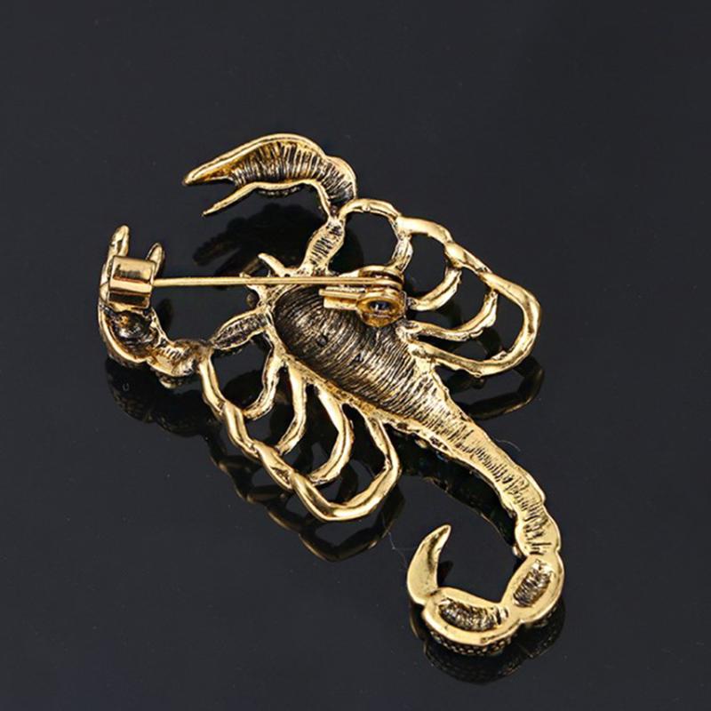 1ks Scorpion brože s drahokamu zlatá slitina brož Pin Vintage Crystal